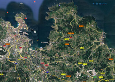 A Coruña, Oleiros, Santa Cruz, Mera, Sada, Gandarío, Lorbé