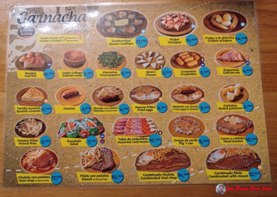 Carta raciones Restaurante a Garnacha