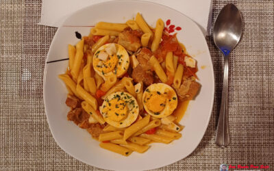 MACARRONES CON COSTILLA DE CERDO IBÉRICO Y QUESO PAYOYO DE OVEJA