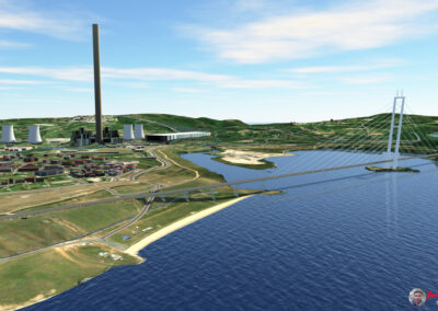 Proyecto máster de puente colgante en el lago de As Pontes